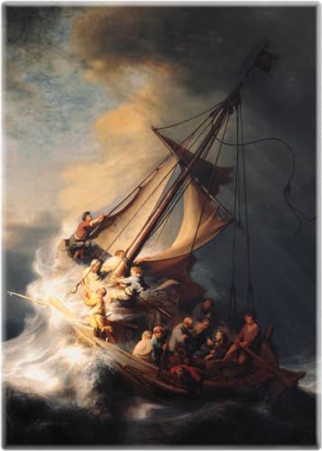 Imán decorativo Rembrandt Cristo en el Mar de Galilea miniatura 1