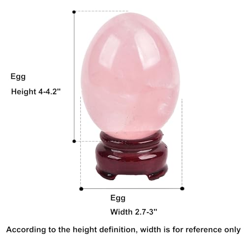 Image of AMOYSTONE Natural Rose Quartz Decorative Egg, Extra Large Healing Stone, Irregular Crystal Carving for Home Decor & Reiki, 4-4.2 inch, Collection & Gift