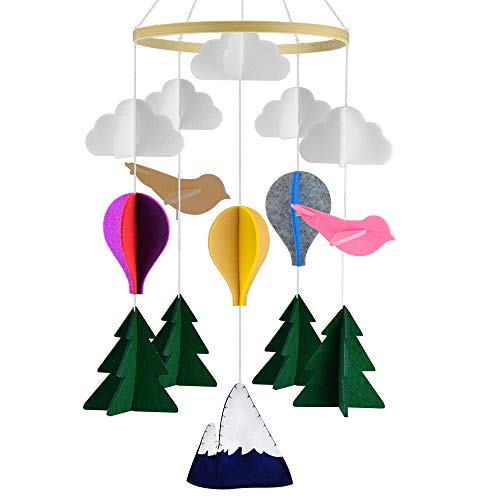 KATUMO Baby Crib Mobile, Handmade Baby Mobile Infant Toy Hanging Rotating Hot Air