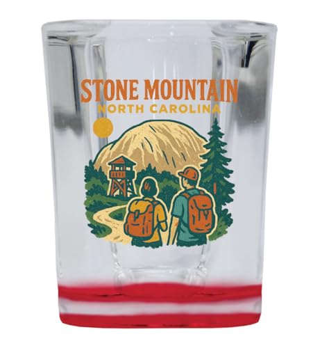 Vaso shot vidrio 2 oz base cuadrada rojo