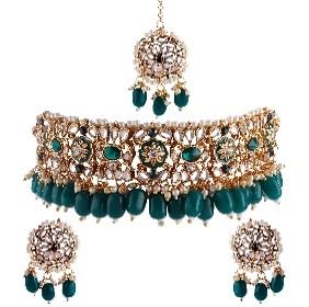 IIJ Necklace Set For Girls & Women Color- Dark Green|18 Carate High Gold Plated|Premium, Kundan,Chokar|N1417-DG Artificial Fashion traditional Jewel.|Made in India. (B09YQ3BSS9) Amazon Price History, Amazon Price Tracker