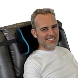 EPHEDORA Memory Foam Headrest Pillow for Recliner – B-Shaped Neck Pillow with Stabilizer Strap, Non-Slip Backing, Soft Plush Fabric - Ultimate Neck Support and Pain Relief (Jet Black)