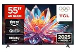 TCL 55T6C-UK 55 Inch QLED 4K HDR TV, Fire TV (Smart TV with Dolby Vision & Atmos, HDR10+, Press & Ask Alexa, 2025 Model)