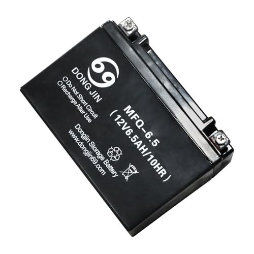 MFQ-6.5 12V 6.5AH 10HR Battery Generator 12V AGM Sealed Lead Acid Battery for ATV UTV Scooter Motorcycle Dirt Pit Bike Go Kart Golf Cart Quad Buggy Predator Maintenance Free