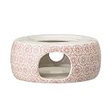 Bloomingville Stövchen Cecile Retro Teewärmer Vintage Kannenwärmer ø 14,5 cm, rosa, Keramik