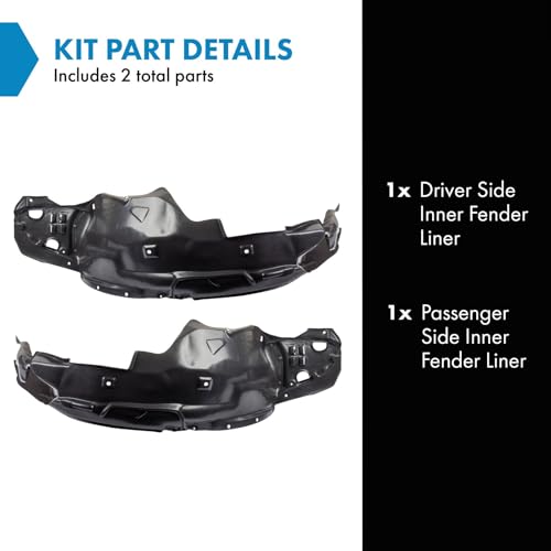 Image of TRQ Front Driver and Passenger Side Inner Fender Liner Set Compatible with 2013-2015 Acura ILX