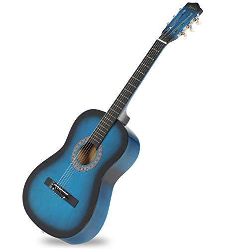 Zeny ZENY01026 38 Inch Acoustic Guitar Full Size Beginners Package Kit For Right-Handed Starters Kids Music Lovers W/Case thumb #4