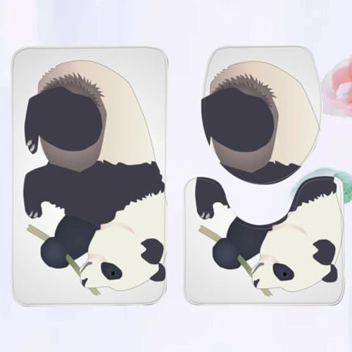 Alfombrillas de baño lavables para evitar resbalones con tapete absorbente de diseño panda 4