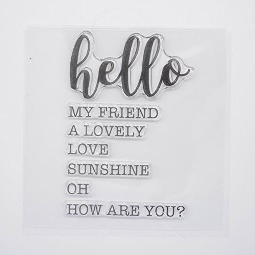 Welcome to Joyful Home 9pcs/Set Welcome Hello Hugs Frineds Sentiments Rubber Clear Stamp for Card Making Decoration and Scrapbooking