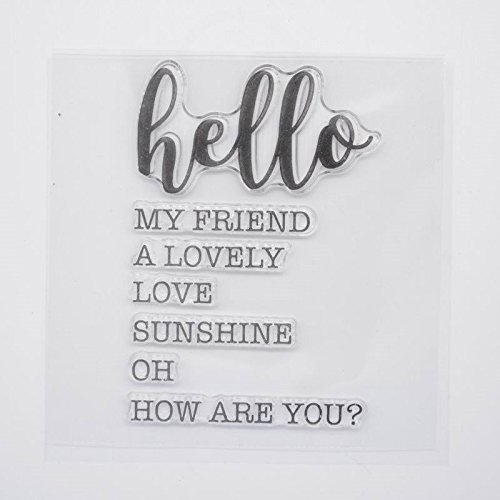 Welcome to Joyful Home 9pcs/Set Welcome Hello Hugs Frineds Sentiments Rubber Clear Stamp for Card Making Decoration and Scrapbooking - Thumbnail 3