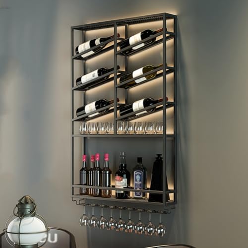 Présentoir de rangement pour le vin noir mat mural suspendu - 3
