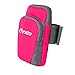 yodo Running Sport Armband with Key Holder,2 Pouches Fits for iPod Nano/Cell Phone iPhone7/8/6S/6/Samsung Galaxy S5 S6 S7 Edge for Workout Exercise Gym Jogging Walking Biking Riding,Rose