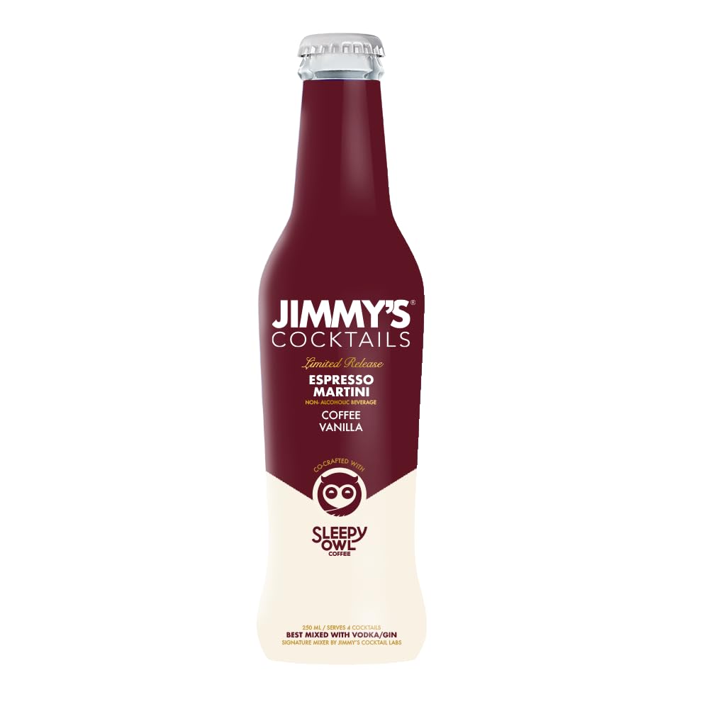 Jimmys Cocktails Espresso Martini Cocktail Mixer - Non-Alcoholic & Ready to Mix | Rich Coffee Flavor | 250ml Bottles, Pack of 8 | Perfect for Cocktails & Mocktails (B0CNK32BQ4) Amazon Price History, Amazon Price Tracker