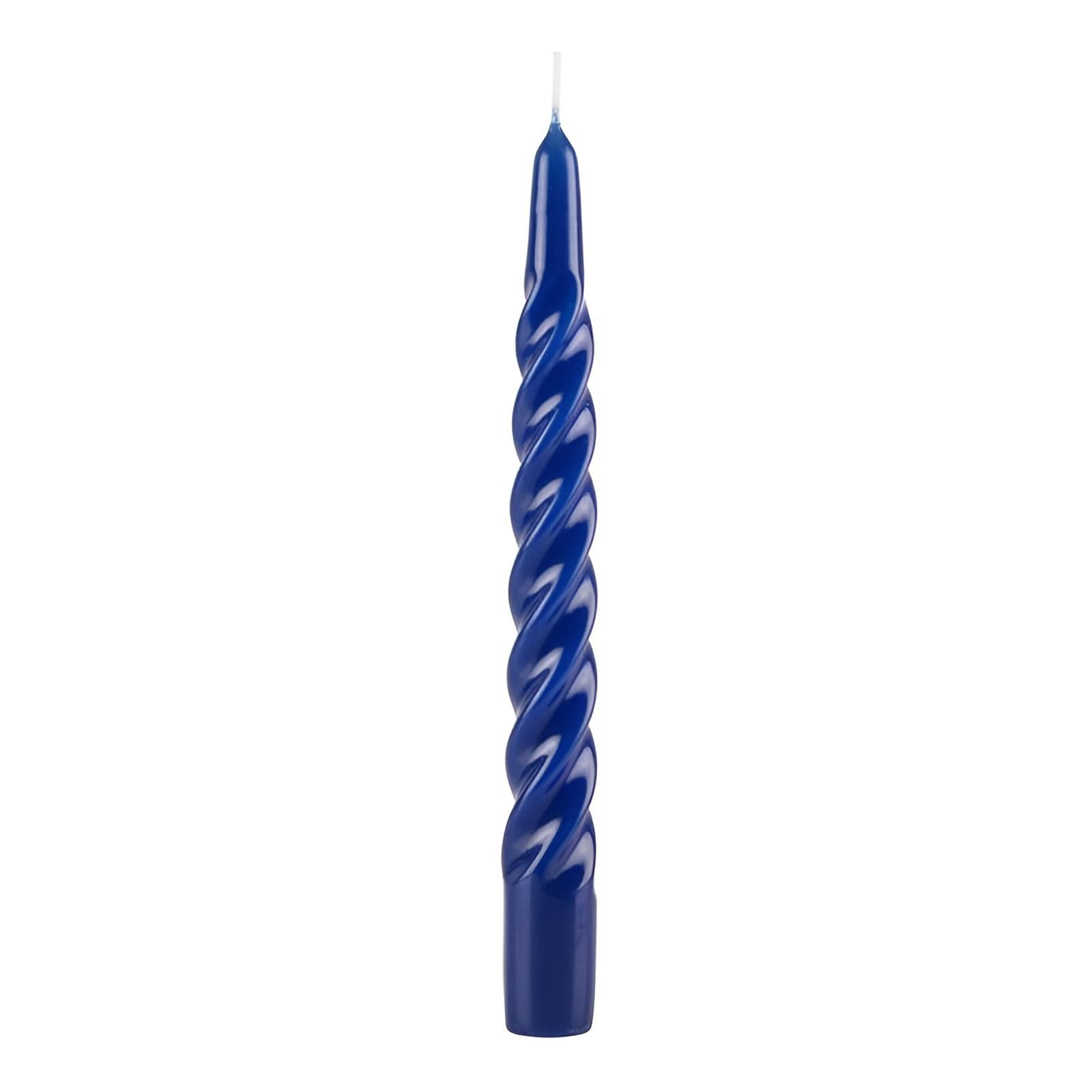 Cereria di Giorgio, Risthò, Blue Lacquered Spiral Tapered Wax Candles, 2.2 x 2.2 x 21 cm, Pack of 6