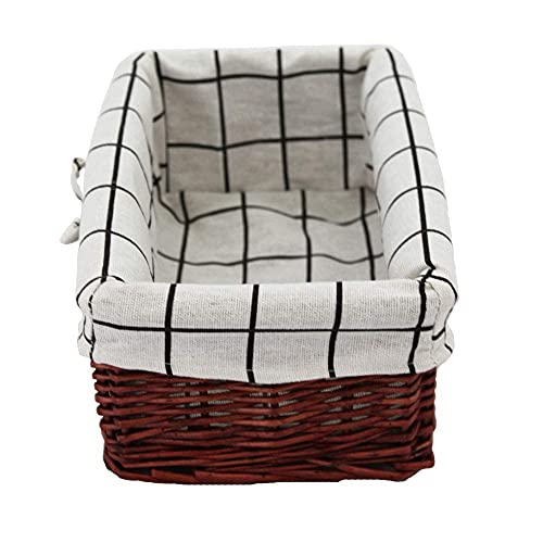 Wicker Storage Basket, Rectangular Storage Basket，Natural And Decorative, Arts And Crafts. (Brown) #TOP4
