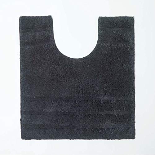 HOMESCAPES 1 Tapis de Bain éponge ANTIDERAPANT Contour de lavabo (50 x 55cm) Spa ET Luxe. Pur Coton Ultra Doux. Couleur Noir