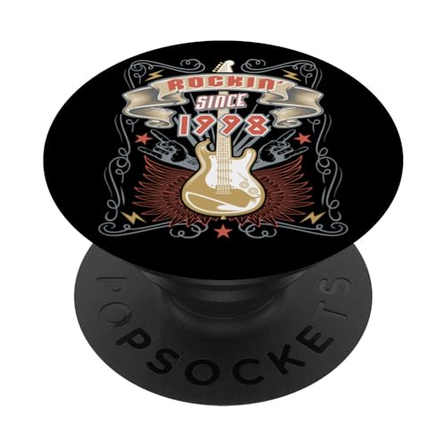 25 cumpleaños Amante de la música rock Rockin desde 1998 PopSockets PopGrip Intercambiable