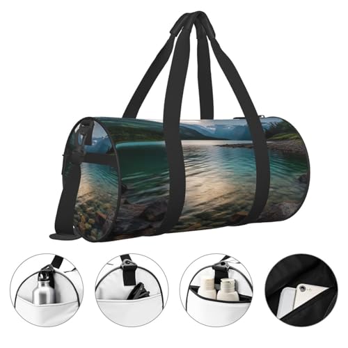 Travel Duffle Bag Weekender Bags for Men Women with Shoe Compartment Large Capacity Weekender Overnight Bag Glacier National Park Carry On Tote Bags Sport Gym Bag for Travel Yoga, Black, One Size3