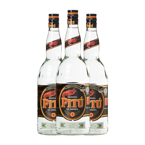 Cachaza Pitú Botella Misil 1 L (Caja de 3 Botella Misil de 1 L)