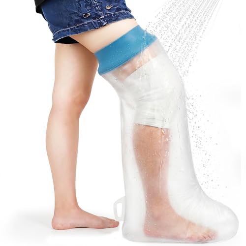 Waterproof Leg Cast Cover For Shower Bath, Adult Full Protector To Keep Wounds Bandages Dry, Watertight Seal Knee Foot Ankle Toe Surgery, No Mark On Skin Reusable