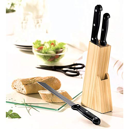 VITA PERFETTA Juego de 3 Cuchillos Profesionales de Acero Inoxidable con Soporte de Madera