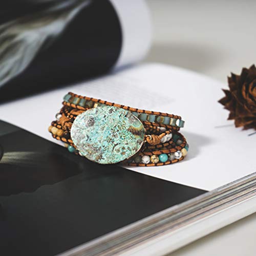 KESYOO Pulseiras de Metal com Várias Camadas de Punho Étnico Estilo Envoltório Pulseira Joia de Puls