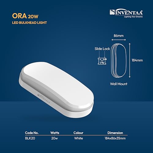 Image of INVENTAA ORA 20W Outdoor Lights Waterproof for Wall Light (2 Pack) Balcony Lights for Wall Out Door Lighting | Bulkhead Light Outdoor Wall Waterproof Light for Outdoor Wall Lamp Led (Warm White)