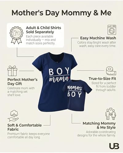 Image of Boy Mama Matching Mommy and Me Outfits Mom Daughter Shirts Mothers Day Outfits Mama Mini Clothing