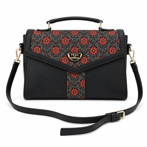 Image of TEAL BY CHUMBAK Duffle Crossbody Bag for Women - Polyester Sling Crossbody Bag with Adjustable Strap, 3.3L Storage | Magnet Closure Travel Purse | Gifts for Women