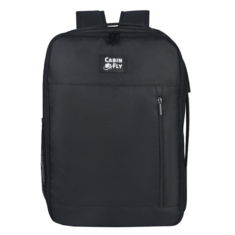 Pacemaker Eurowings Rucksack 40 x 30 x 25 cm Handgepäck 40x30x25cm Erweiterbar Koffer 40x30x20 Ryanair Wizzair Transavia (Schwarz-Erweiterbar-40x30x25)