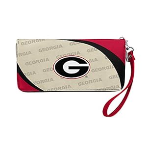 Littlearth womens NCAA Georgia Bulldogs Curve Zip Organizer Wallet, Team Color, 8″ x 4″ x 1″