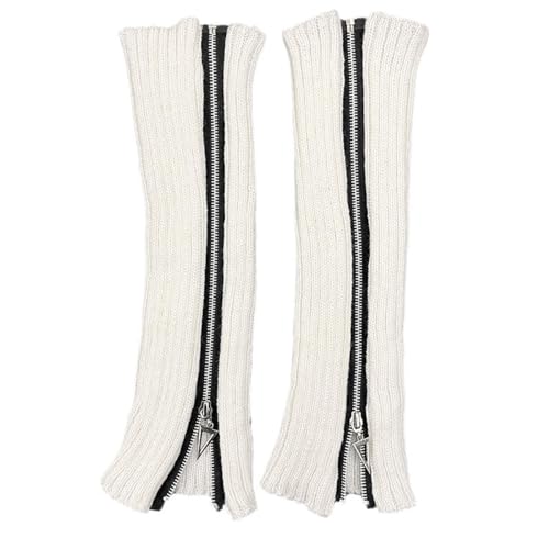 Image of Leg warmers for women grunge cute long leg cover stockings ankle warmers women's Leg warmers pack butterfly zipper socks (white)