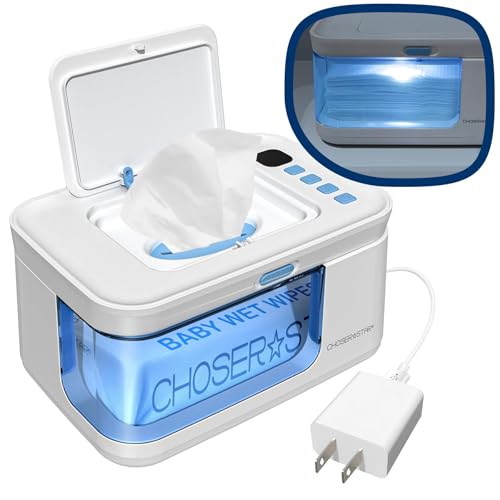 Image of ChoserStar Baby Wipe Warmer and Dispenser Portable Heated Diaper Wipe Heater with Fast Heating, Larger Capacity, and Anti-Dry Out (with Charger Block)