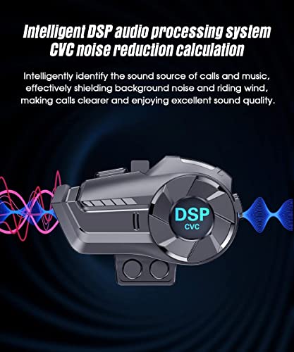 Cepkquis Motorcycle Bluetooth Helmet Intercom 800M 2 Riders Headset Communication System For Ski/Atv/Dirt Motorbike Ip 65 Waterproof(1 Pack) #TOP1