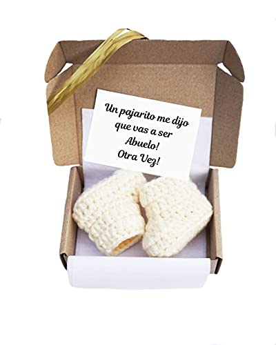 Un pajarito me dijo que vas a ser Abuelo Baby Reveal Booties Pregnancy Announcement in spanish Surprise Español Christmas Gift Easter pregnancy announcement2