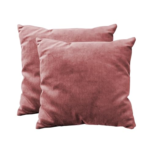 Image of R home Velvet Cushion Cover | Pack of 2 | for Sofa, Bed, Car, Living Room & Chair | Decorative Throw Reversible Cushion Covers (2, Bubble-Gum, 18 X 18 INCH)