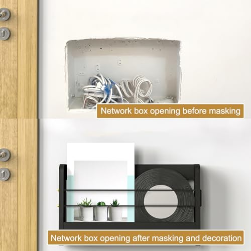 Cachette murale en bois et support WiFi boîte câbles - 7