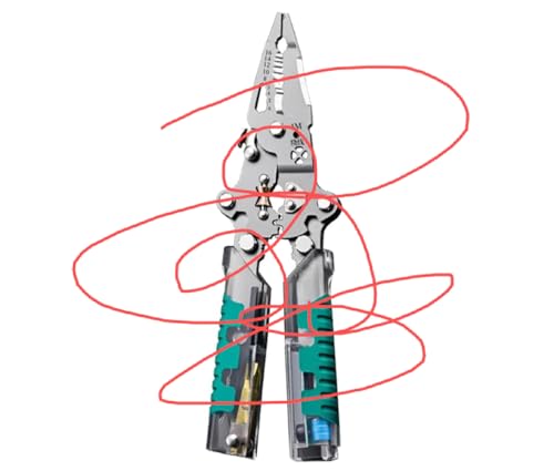 Saker Multi-function Electrician's Pliers Set,Compact All-in-One Wire Stripping Tool with Insulated Handle and Storage Lock, Ideal for Home and Workshop Use (GREEN, 1 PACK)