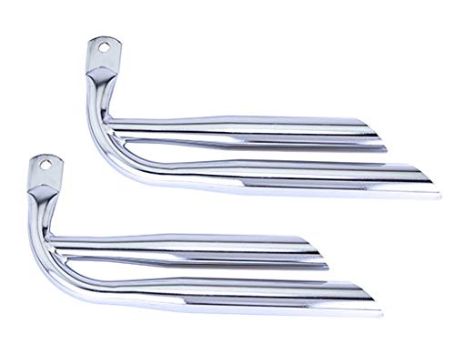 Lowrider Chrome Double Bike Muffler Oblique with O Holes. Sold as a Pair. Bike Part for Cruiser, BMX, Trike, Bicycle Parts