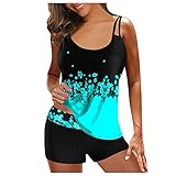 Tankini Oberteil Damen Schwarz Bauchweg Push Up große größen Schwarz Lang 46 Oversize Sexy Badeanzug Sport Badebekleidung Badeanzüge Tankinis Strandkleidung Schwimmanzug Beachwear Badeanzug Bademode