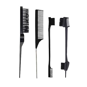 3 Stück Sleek Bun Bürste Set,Haarkamm-Set,Doppelkanten Bürste Teasing Haarbürste Set,Robuster Rattenschwanz Kamm für Friseurin Frauen Baby Kinder