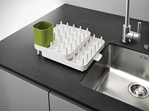 Joseph Joseph Connect Adjustable 3-Piece Dishrack, One Size, Off White/Green