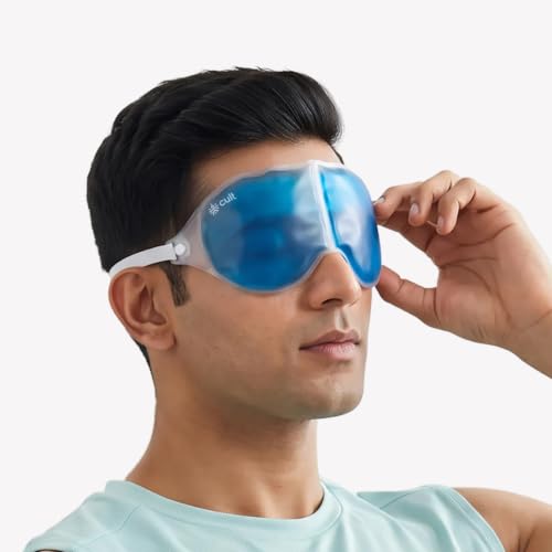 Image of Cult Cooling Eye Gel Mask for Dark Circles, Puffiness & Dry Eyes | Reusable Hot & Cold Compression Pad for Migraine Relief, Strain & Swelling | Skin-Safe Face Pack (Blue, Pack of 1)
