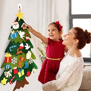 Amazon クリスマス 飾り 壁掛け フェルトクリスマスツリー オーナメント 25個入りセット 部屋 クリスマス 壁掛け 飾り 玄関 クリスマス デコレーション クリスマス飾り 手作り 25個フェルトペンダント入りセット クリスマスツリー贈り物 F001 001 F001