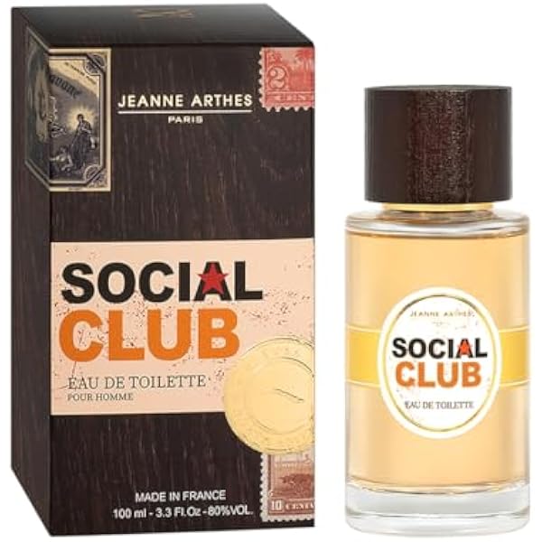 JEANNE ARTHES - Parfum Homme Social Club - Eau de toilette - Flacon Vaporisateur 100 ml - Fabriqué en France à Grasse