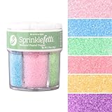 Sweets Indeed Dye Free Sugar Sprinkles, Pastel 6 Cell Edible Sprinkle Mix Perfect for Spring Cake Decorations Baking Ice Cream Cookies Cupcake Topper (Pastel Sugar)