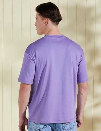 Image of Amazon Brand - Symbol Men's Solid Cotton Oversized Round Neck Tshirt | Half Sleeve | Plain (Available in Plus Sizes)