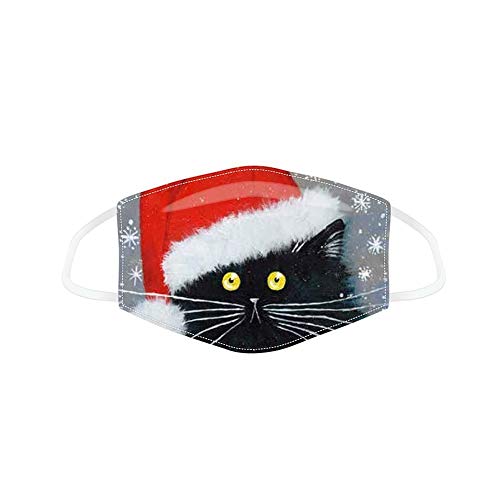 Masque chat noir de Noël XMASK75L réutilisable grand modèle