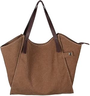 EVEOUT Women's Canvas Shoulder Bag Casual Hobo Shopper Tote Bag for Work School