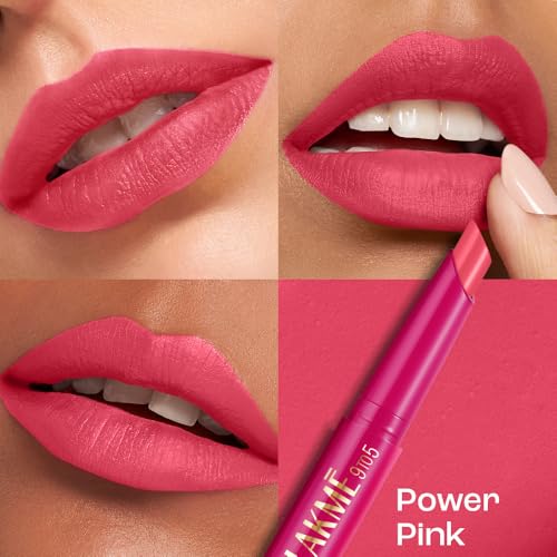 Image of Lakme 9 to 5 Forever Matte Lip Crayon, Power Pink, 1.1g, for Smooth and Supple Lips, with Vitamin C, Matte Finish, 8 Hr Hydration, Long Lasting all day comfort, Retractable Crayon